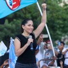 Fotografía del 2 de abril de 2025 de la candidata del correísmo a la Presidencia de Ecuador, Luisa González.