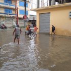 Así amanecieron las calles de El Laurel, en Daule, tras el último aguacero registrado.