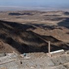 Vista aérea del acueducto del río Colorado-Tijuana a su paso por La Rumorosa en Tecate, estado de Baja California, México, el 4 de abril de 2025.