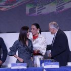 Diana Atamaint, presidenta del CNE, en la inauguración de la jornada.