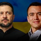 El presidente de Ucrania, Volodímir Zelenski, y el mandatario ecuatoriano, Daniel Noboa.