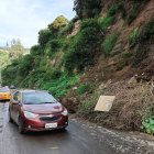 En el sector de La Roldós se registró un deslizamiento de tierra.