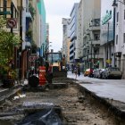 Algunas calles del centro permanecen cerradas, de forma parcial o completa, desde el pasado 14 de abril.