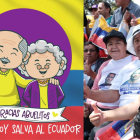 Imágenes referenciales sobre adultos mayores y elecciones en Ecuador.