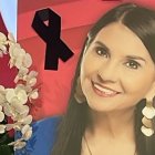 Durante el homenaje de TC, a la presentadora Anita Buljubasich.