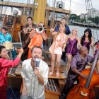 Durante una de las grabaciones de Granados en pijamas.