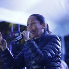 Luisa González habló de fraude en la sede del correísmo el domingo 13 de abril.