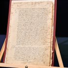 Fotografía sin fecha cedida por la Fiscalía de distrito de Manhattan del manuscrito "Hernandarias".