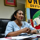 Es la presidenta de la UNE Guayas desde noviembre pasado y educadora desde hace 20 años. Lucha por el magisterio y por la igualdad de las mujeres.
