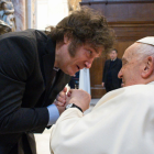 Javier Milei, presidente de Argentina, y el papa Francisco.