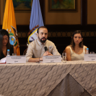 Referencial. El alcalde de Durán en una pasada rueda de prensa.