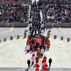 El féretro del papa Francisco llegando a la Basílica de San Pedro.