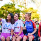 La quiteña Marcela Peñafiel (i), con el equipo Movistar Best PC, compitió en varias pruebas en El Salvador junto a ciclistas que incluso disputan el World Tour de damas.