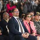 Ivonne Núñez en la sesión solemne de El Oro, antes de poner a disposición su cargo de ministra de Trabajo.