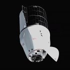 Fotografía cedida por la NASA donde se observa a la cápsula de carga Dragon de SpaceX, con su cono frontal abierto, mientras se aproxima al módulo Harmony de la Estación Espacial Internacional para acoplarse.