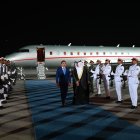 El presidente Daniel Noboa fue recibido por el ministro de Justicia de los Emirates Árabes Unidos Abdullah bin Sultan bin Awad Al Nuaimi.