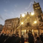 Portada principal de la Basílica Santa María la Mayor de Roma. Celebración del Corpus Domini, con el Papa Francisco.