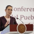 La presidenta de México, Claudia Sheinbaum, participa durante su conferencia de prensa en Palacio Nacional de la Ciudad de México.