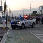 La Policía, en el área donde se produjo el ataque este 7 de mayo.