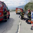 Por el siniestro de tránsito se cerró el carril derecho de la vía, en sentido Quito-Aeropuerto.