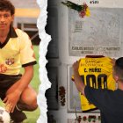 Carlos Muñoz Vergara y la camiseta del Centenario en honor a su padre.