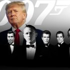 Donald Trump y los intérpretes de James Bond