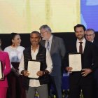 Anabella Azín, Raúl Chávez (correísmo) y Niels Olsen recibieron su credenciales el pasado 9 de mayo de 2025.