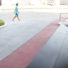 El lugar del ataque en La Garzota, donde quedó el rastro del cuerpo del guardia de seguridad.