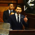 Niels Olsen en su primer discurso como nuevo presidente de la Asamblea Nacional.