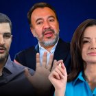 Aquiles Álvarez, Pabel Muñoz y Marcela Aguiñaga reconocieron el triunfo de Daniel Noboa.