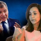 El expresidente de Ecuador, Rafael Correa, y la prefecta del Guayas, Marcela Aguiñaga.