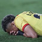 Byron Castillo de Barcelona y su lamentación luego de perder ante Universitario.