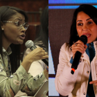La fiscal general saliente Diana Salazar y la excandidata del correísmo, Luisa González.