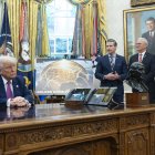 El presidente estadounidense, Donald Trump, anuncia la construcción del sistema de misiles "cúpula dorada" el 20 de mayo de 2025