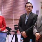 Óscar Ayerve (d) buscaba que se deje sin efecto la posesión de David Rosero (c), pues él fue destituido del CPCCS.