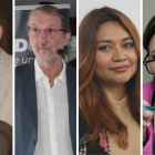 Los tres comunicadores (tres de izquierda a derecha) fueron denunciados por Bibian Hernandez (a la derecha).