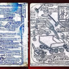 Garabatos del hombre sin memoria: muestran tecnología, mapas y palabras que nadie ha logrado descifrar.