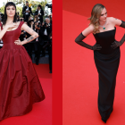 El 21 de mayo, en el la alfombra roja del Festival de Cannes 2025, Cara Delevingne sorprendió un traje burdeos, de estilo grunge. Al día siguiente, usó un ajustado y clásico vestido negro.