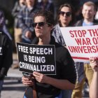 manifestación del Día Nacional de Acción por la Educación Superior en Foley Square en Nueva York, Nueva York, EE. UU.