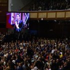 El presidente Daniel Noboa en su discurso en la Asamblea Nacional.
