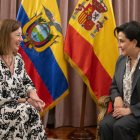 La ministra de Relaciones Exteriores ecuatoriana, Gabriela Sommerfeld, recibió a la presidenta del Congreso de los Diputados de España, Francina Armengol
