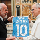 El Papa León XIV recibió hoy en audiencia al Club Deportivo de Fútbol del Nápoles
