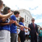 Daniel Noboa en la Plaza de la Independencia, el 24 de mayo.