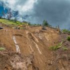 Loja sin agua debido a deslave.