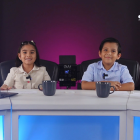 Arianna Morán y Martín Espinoza se tomaron el noticiero de EXPRESO por el Día del Niño.