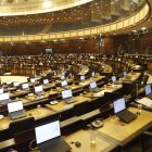 Al principio de la sesión, el correísmo se ausentó del Pleno de la Asamblea.
