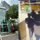 El secuestro quedó grabado en cámaras de seguridad del edificio ubicado en Ceibos.