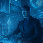 Ilustración de la la brecha entre quienes dominan la tecnología y quienes solo la observan desde la sombra.