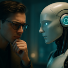 La escena representa el desafío contemporáneo: entender y controlar la tecnología.