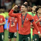 Cristiano Ronaldo celebró su tercer título con la selección de Portugal